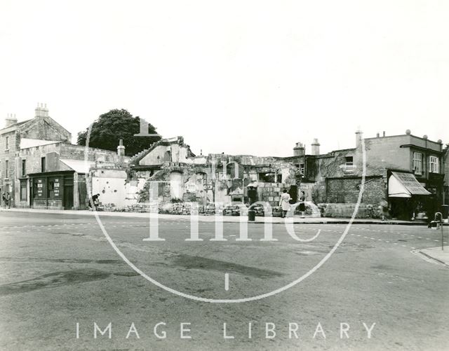 Wellsway showing the bombed Bear Inn, Bath c.1940