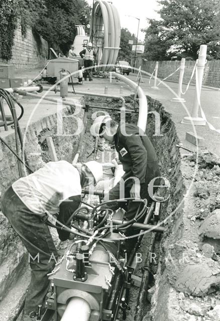 Installation of a gas pipeline on Bathwick Hill, Bath 1988