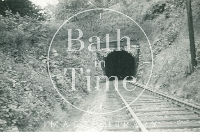 Looking into the Devonshire tunnel from Lyncombe Vale, Bath c.1960