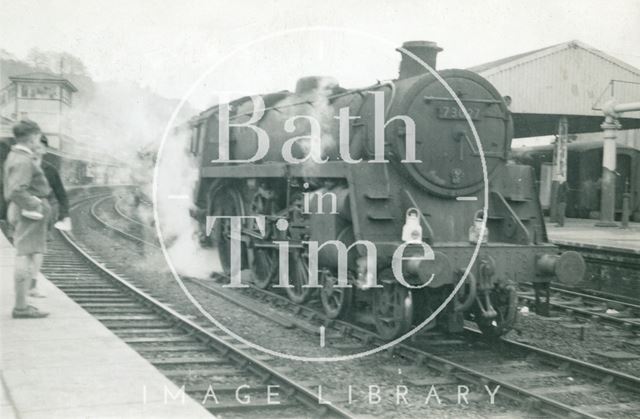 No. 73027 in the middle road at Bath Spa Station on E.C.S. working c.1960