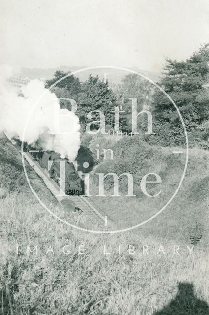 Engine No. 75071 climbing to the Devonshire Tunnel, Bath c.1960