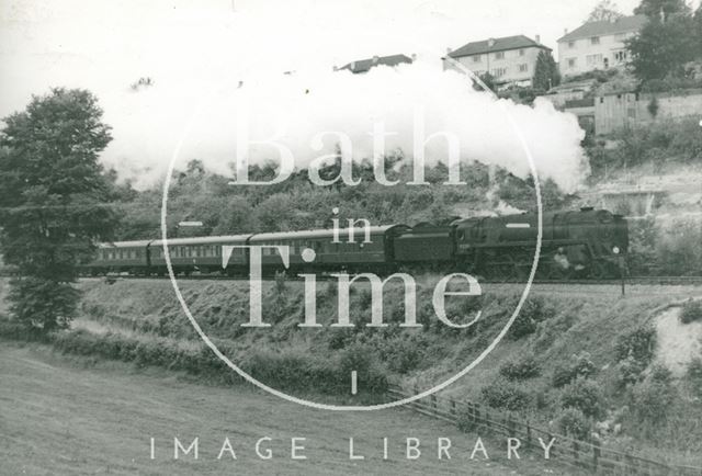 Engine No. 92210 9F2 climbing through Lyncombe Vale, Bath c.1960