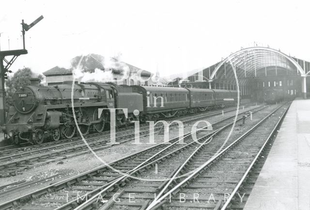 Class 5 No. 73051 departing Green Park Station, Bath c.1960