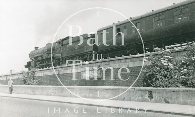 King Class leaving Bath Spa Station along Wells Road, Bath c.1960