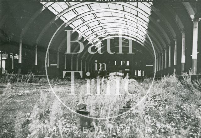 The derelict Green Park Station, Bath c.1970