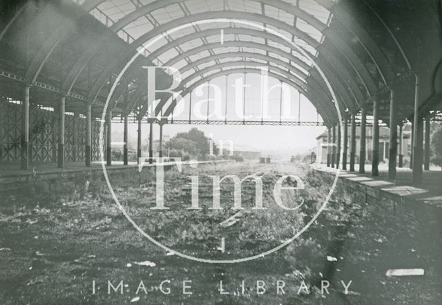 The derelict Green Park Station, Bath c.1970