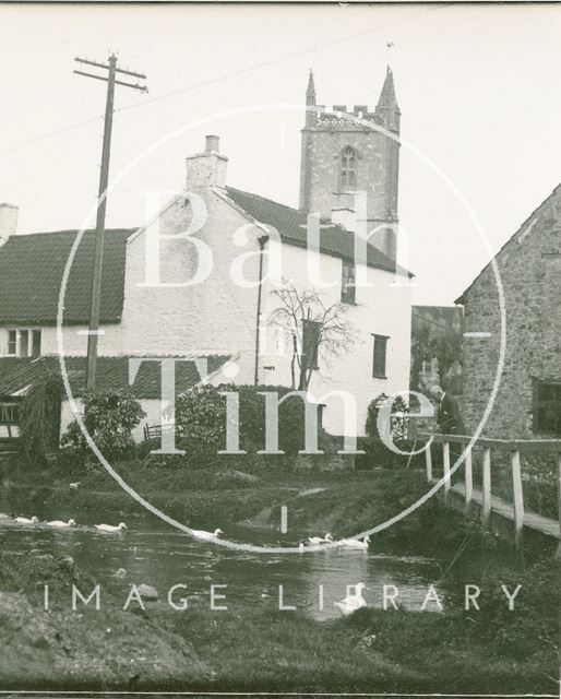 Feeding the ducks, Nunney, Somerset c.1950?