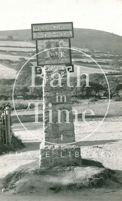 The old village sign, Widdecombe in the Moor, Dartmoor, Devon c.1920