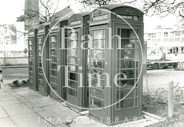 Telephone boxes in Dorchester Street, Bath 1989