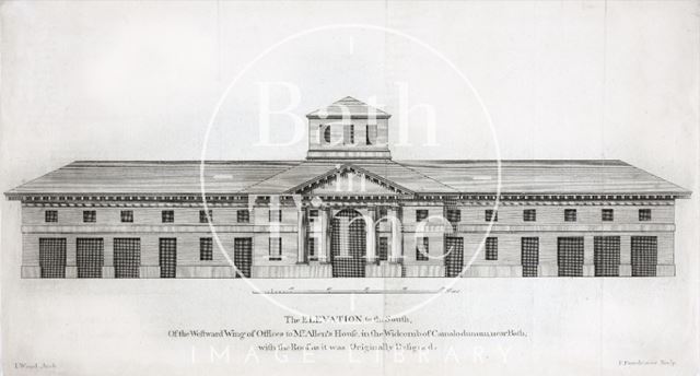 The south elevation of the westward wing of offices of Mr. Allen's House, Bath 1749