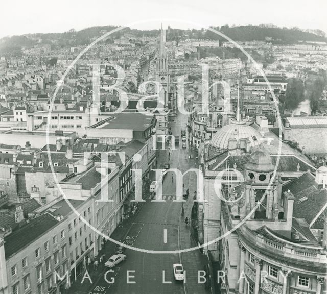 High Street from Bath Abbey tower 1972