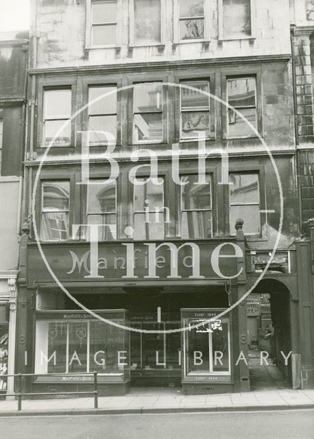 Manfield's boot and shoe shop, 23, High Street, Bath 1964