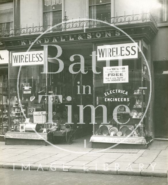 Kendall & Sons, furnishing and general ironmongers, 21, Milsom Street, Bath c.1930