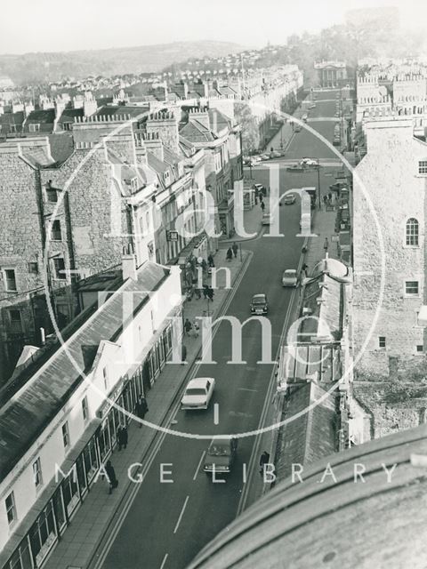 Rooftop panorama of Pulteney Bridge and Great Pulteney Street, Bath 1960s