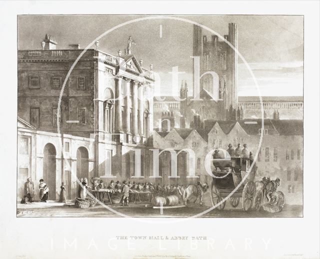 The Town Hall and Abbey, Bath 1820