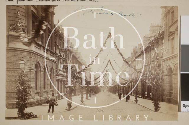Milsom Street, Bath decorated for the Diamond Jubilee of Queen Victoria 1897