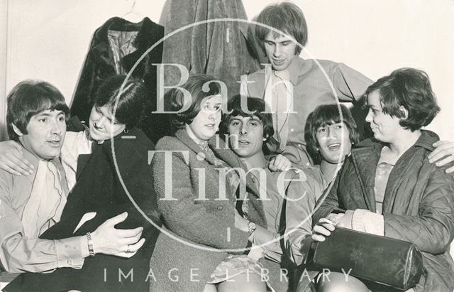 The Troggs and female fans backstage at the Pavilion, Bath 1968