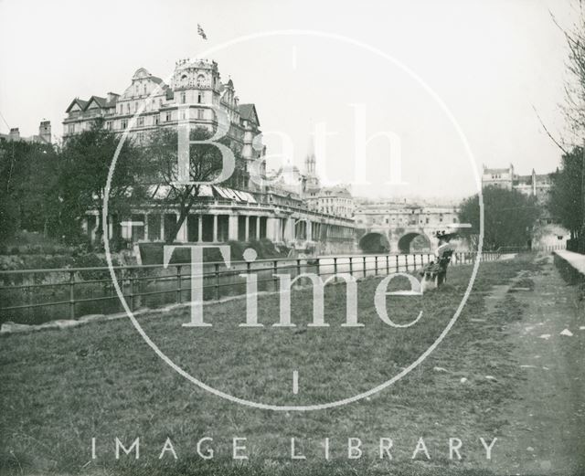 The Empire Hotel from the opposite side of the River Avon, Bath c.1906