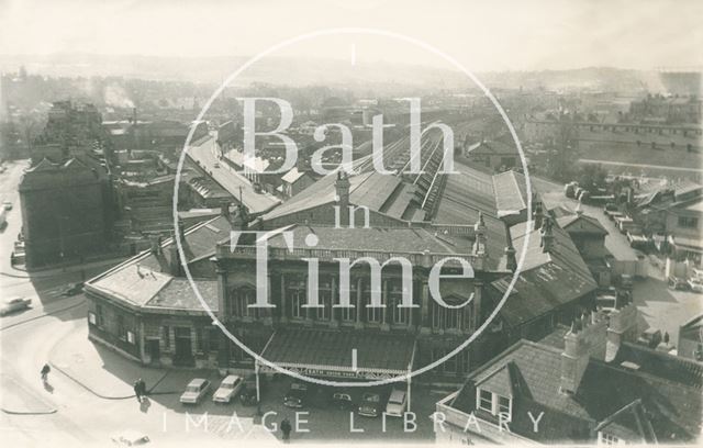 Aerial view of Green Park Station and Midland Railway, Bath c.1950