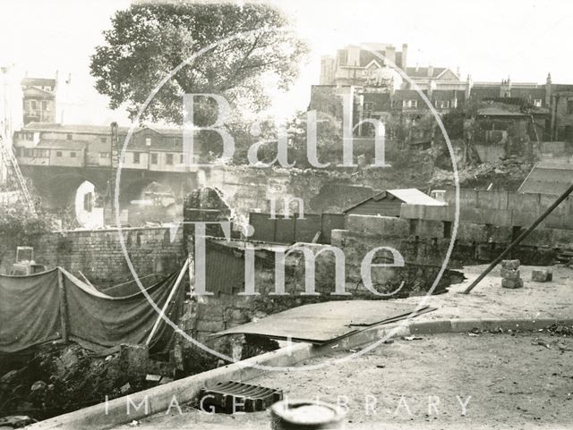 The clearing of St. Michael's burial ground destined to be the site of the Podium, Bath c.1967