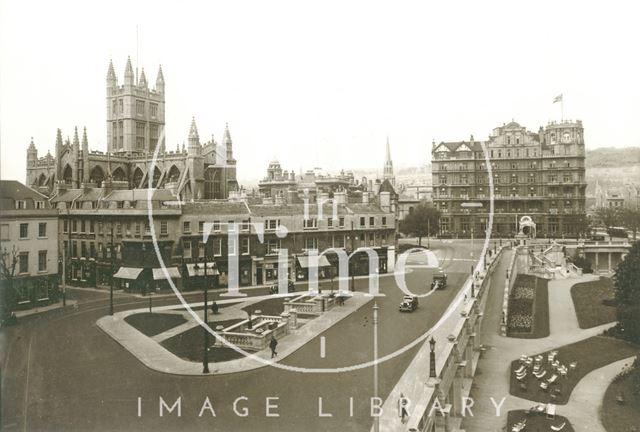 View of the newly revamped Terrace Walk area from the Grosvenor Hotel, Bath 1933