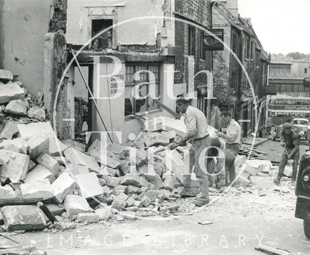 The demolition of Holloway, Bath c.1966