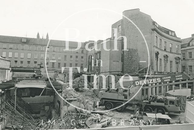 The demolition of the New Royal Baths, St. Michael's Place, Bath 1986