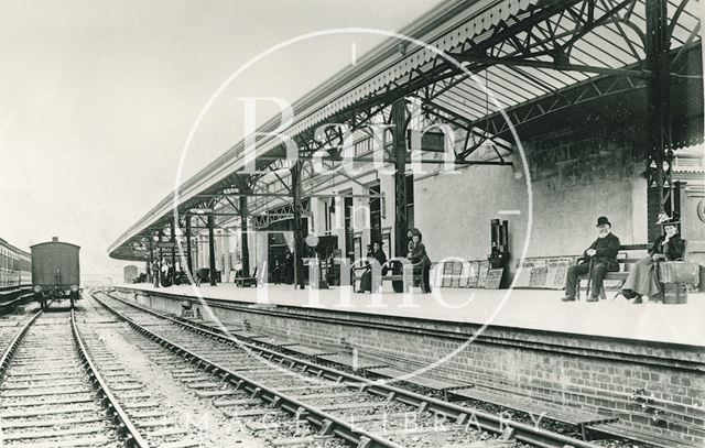 A Victorian lady and gentleman on the platform at Bath Spa Station c.1900