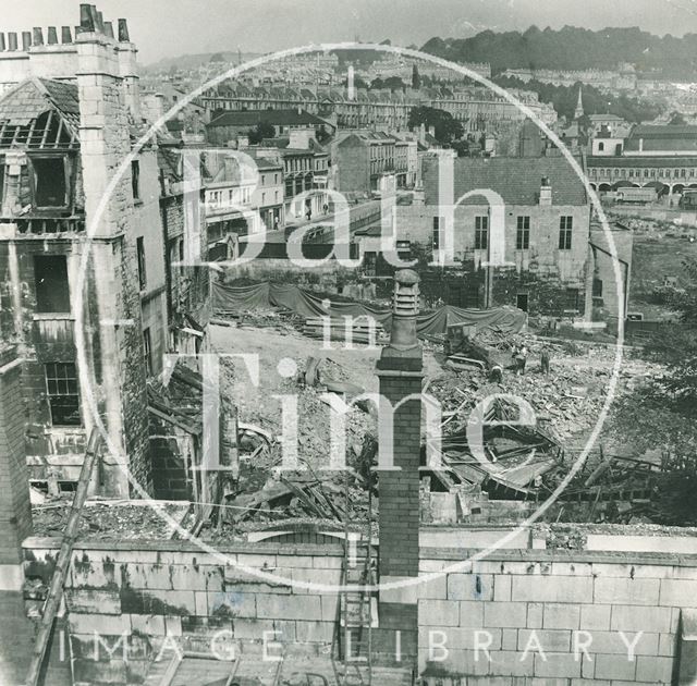 The demolition of Northgate Brewery and associated buildings, Bath 1970