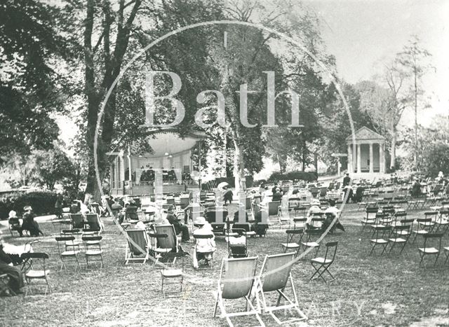 Concert goers in front of the bandstand, Sydney Gardens, Bath c.1910?