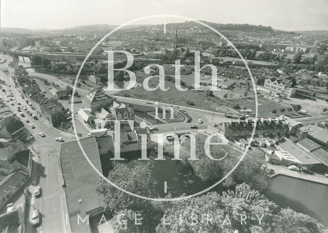 Looking down from the spire of St. Matthew's over Widcombe, Bath 1989