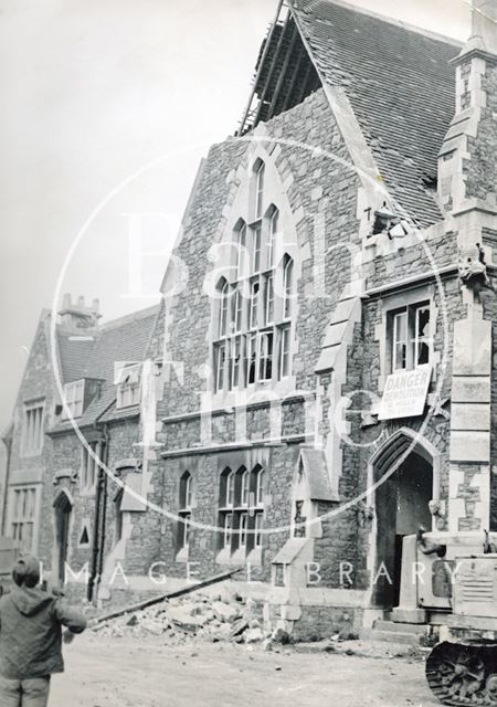 Weston Police Station and courtroom being demolished, Bath 1971