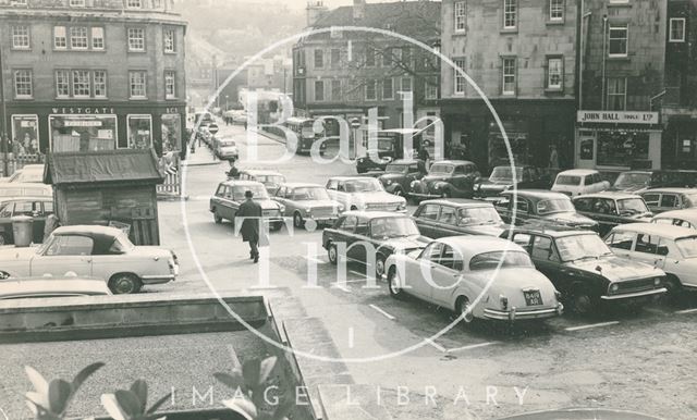 The car park on the site of the Seven Dials Centre, Sawclose and Westgate Street, Bath c.1965