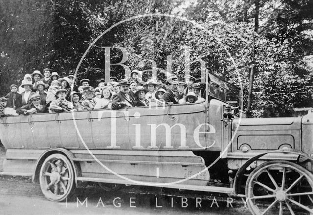 A charabanc outing from Radstock, Somerset c.1915