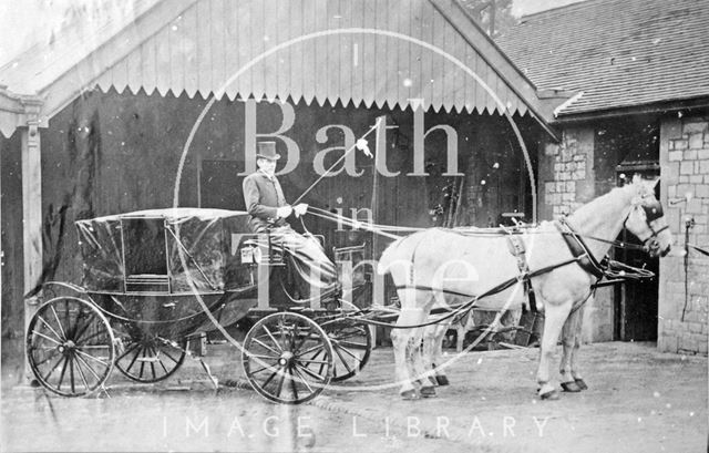 A fine coach and horse, probably in Radstock, Somerset c.1900