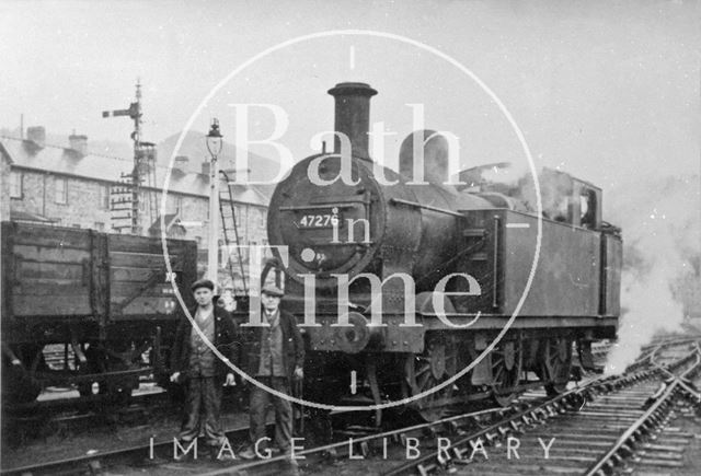 Engine No. 47276 outside the Radstock locomotive depot, Somerset c.1960?