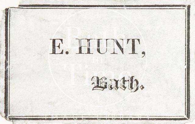 Nameplate for E. Hunt, Bath c.1850?