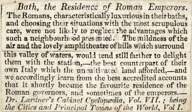 Bath the residence of Roman Emperors 1830