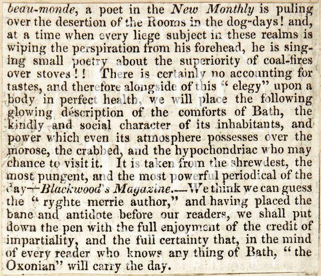 Commentary on the Notoriety of Bath, part 2 1830