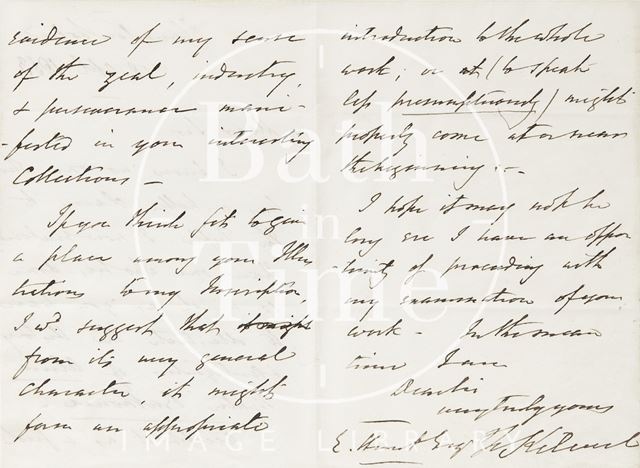 Letter from Ezra Hunt to Rev. Kilvert 1853 - verso