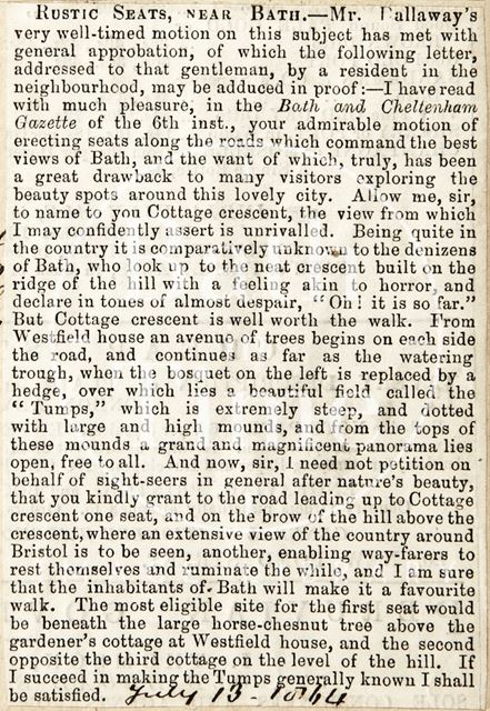 Rustic Seats near Bath 1864