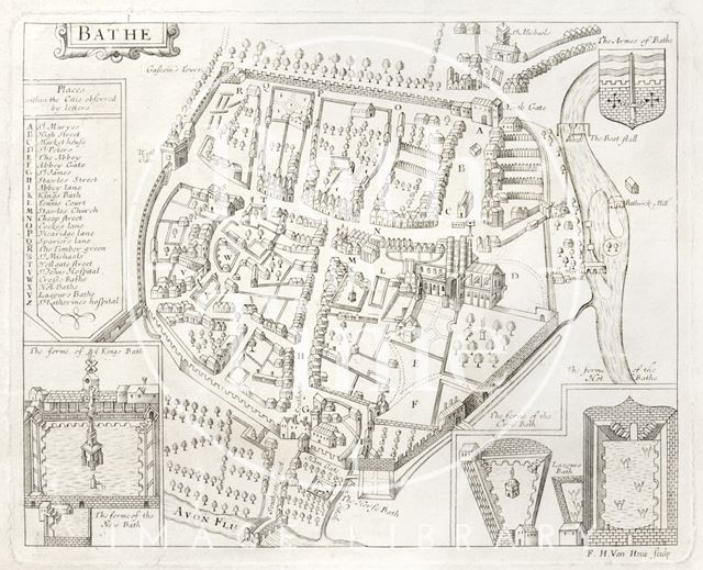 Map of Bathe (Bath) 1676