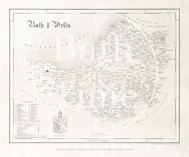 Map of Bishopric of Bath and Wells 1841