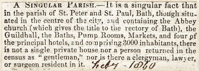 A Singular Parish, St. Peter and St. Paul, Bath 1860