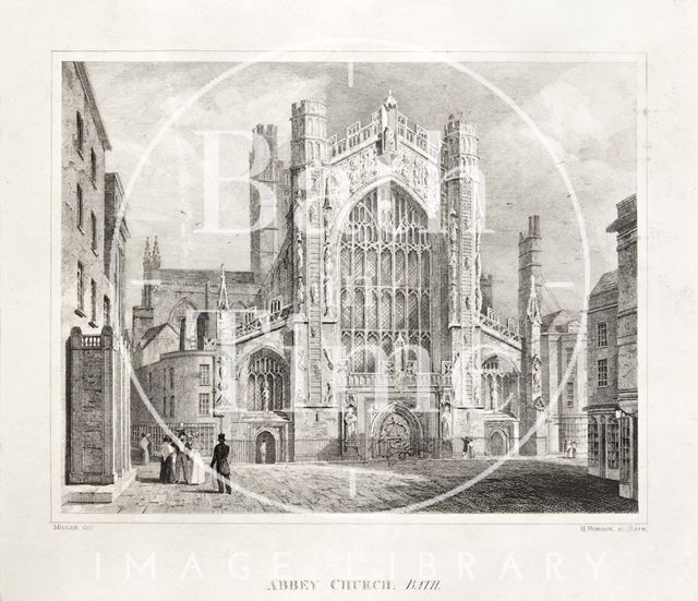 West front of Abbey Church, Bath c.1816