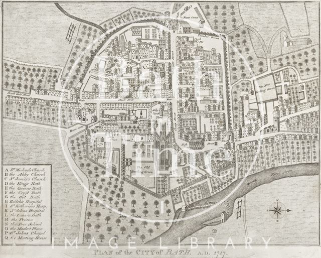 Plan of the City of Bath (1717) 1801