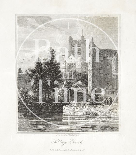 Abbey Church from the River Avon, Bath 1818