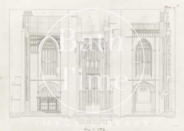 Bath Abbey Church, Architectural Elevations 1824