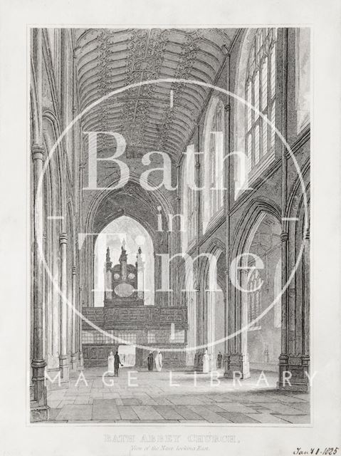 Bath Abbey Church, View of the Nave looking East (1816) c.1840