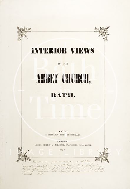 Title Page of Interior Views of the Abbey Church, Bath 1845